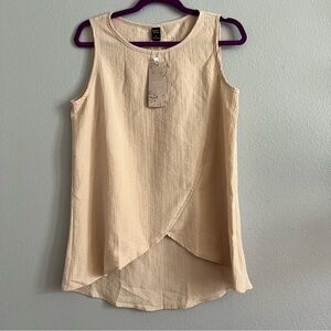 NWT Chic Cream Sleeveless Blouse by Emery Rose